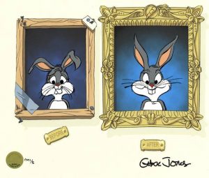 Here we have the famous Bugs Bunny showing off his perfectly aligned rabbit teeth-after orthodontic treatment.Is it about time you call your orthodontist?