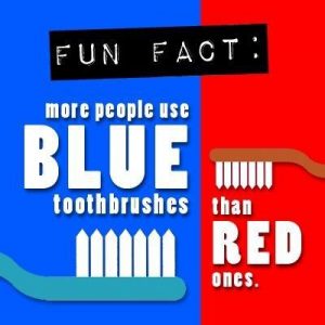 Fun fact: more people would choose a blue toothbrush over a red one!Which one do you prefer? Which one do you usually buy?